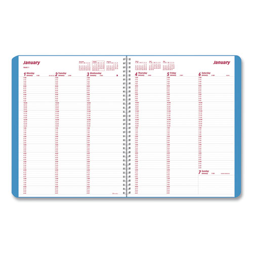 Image of Brownline® Mountains Weekly Appointment Book, Mountains Photography, 11 X 8.5, Blue/Green Cover, 12-Month (Jan To Dec): 2024
