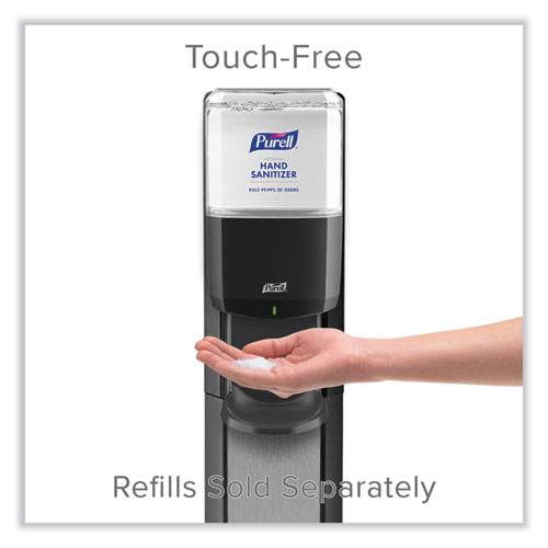 Image of Purell® Messenger Es6 Graphite Panel Floor Stand With Dispenser, 1,200 Ml, 16.75 X 6 X 40, Graphite/Silver