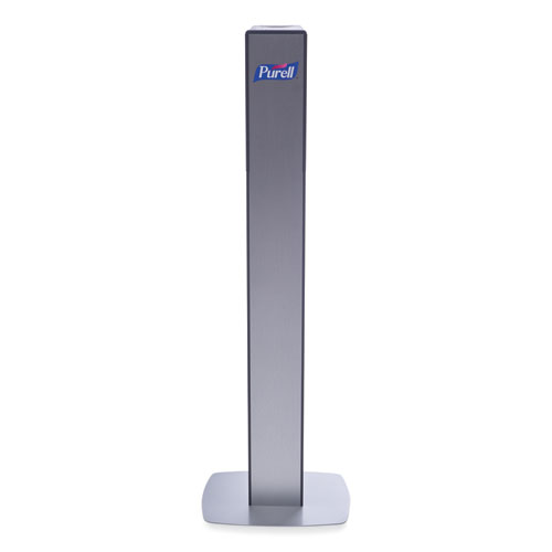 Image of Purell® Messenger Es8 Silver Panel Floor Stand With Dispenser, 1,200 Ml, 16.75 X 6 X 40, Silver/Graphite