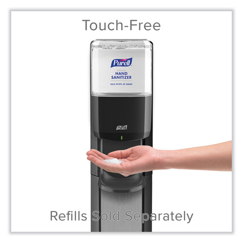 Image of Purell® Messenger Es8 Silver Panel Floor Stand With Dispenser, 1,200 Ml, 16.75 X 6 X 40, Silver/Graphite