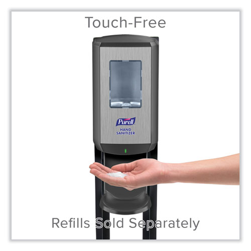 Image of Purell® Cs6 Hand Sanitizer Floor Stand With Dispenser, 1,200 Ml, 13.5 X 5 X 28.5, Graphite/Silver