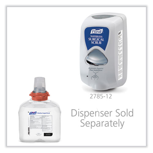 Waterless Surgical Scrub Gel Hand Sanitizer, 1,200 mL Refill Bottle, Fragrance-Free, For TFX Dispenser, 4/Carton