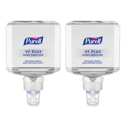 VF PLUS Hand Sanitizer Gel, 1,200 mL Refill Bottle, Fragrance-Free, For ES8 Dispensers, 2/Carton