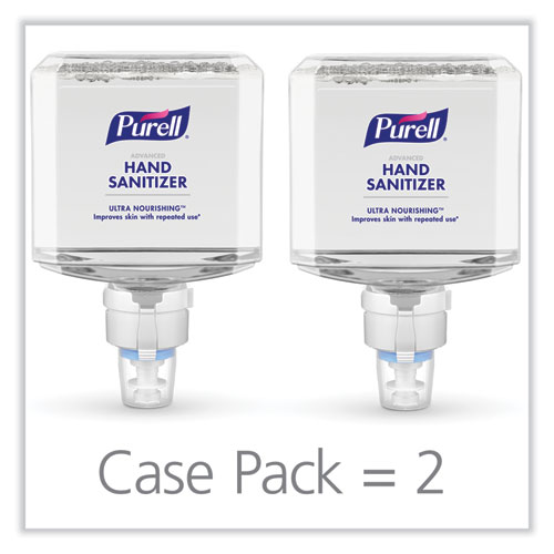 Advanced Hand Sanitizer Foam Refill, 1,200 mL, Natural Scent, For ES8 Dispensers, 2/Carton