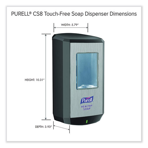 Image of Purell® Cs8 Soap Dispenser, 1,200 Ml, 5.79 X 3.93 X 10.31, Graphite