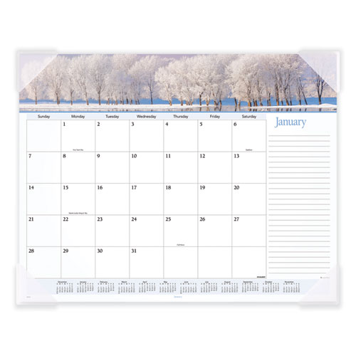 Image of At-A-Glance® Landscape Panoramic Desk Pad, Landscapes Photography, 22 X 17, White Sheets, Clear Corners, 12-Month (Jan To Dec): 2024