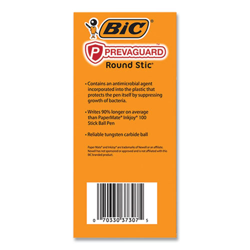 Image of Bic® Prevaguard Ballpoint Pen, Stick, Medium 1 Mm, Blue Ink, Translucent Blue Barrel, 60/Pack
