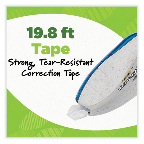 Image of Bic® Wite-Out Brand Ecolutions Correction Tape, Non-Refillable, White, 0.2" X 19.8 Ft, 10/Pack