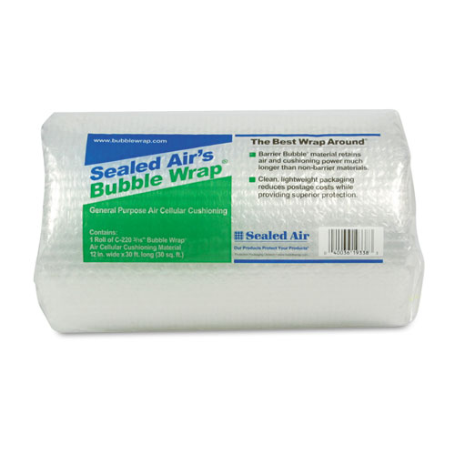 Image of Sealed Air Bubble Wrap Cushioning Material, 0.19" Thick, 12" X 30 Ft