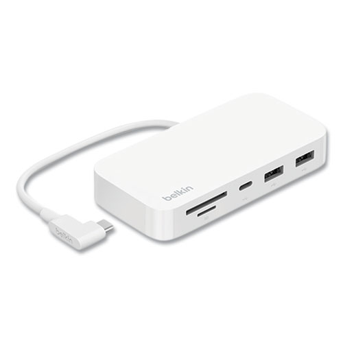 Connect 6-in-1 Multiport Hub with Mount, White
