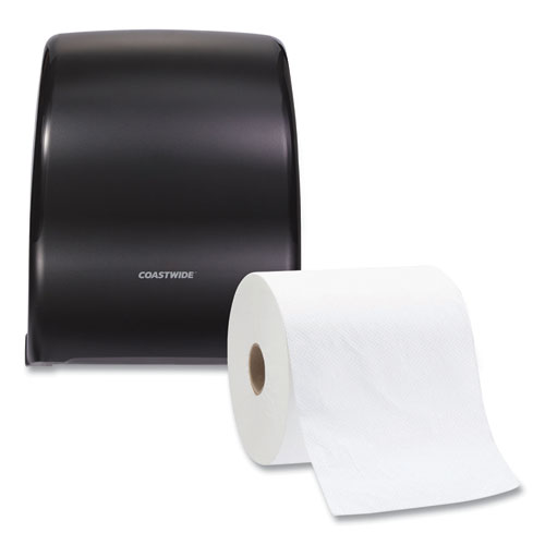 Image of Manual Auto-Cut Hardwound Paper Towel Dispenser, 12.76 x 10 x 15.88, Black