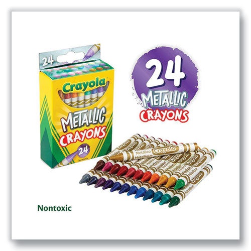Metallic Crayons, Assorted, 24/Pack