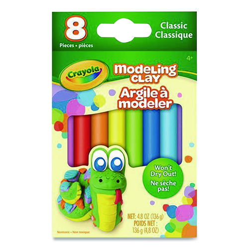 Modeling Clay Assortment, Blue/Green/Light Blue/Orange/Pink/Purple/Red/Yellow, 4.8 oz