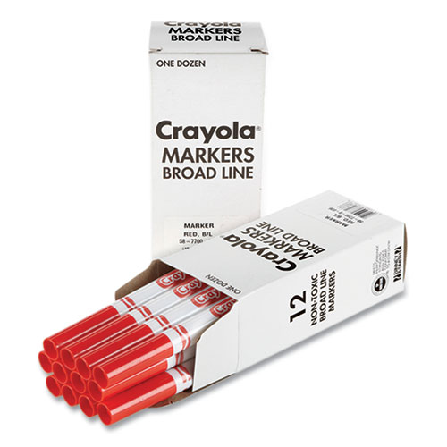 Image of Crayola® Bulk Broad Line Marker, Broad Bullet Tip, Red, 12/Box