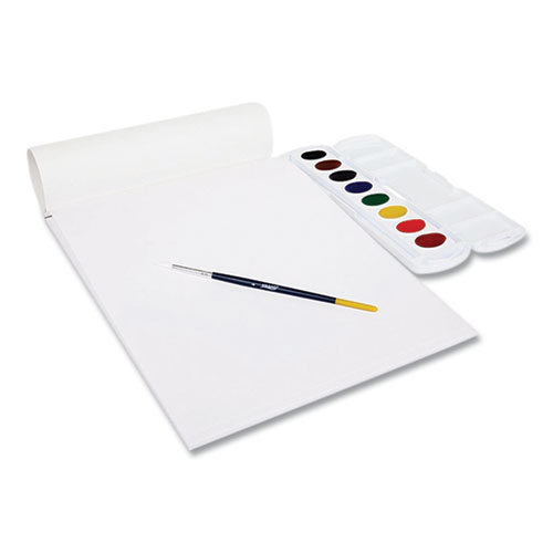 Image of Prang® Prang Watercolor Paper Pad, Unruled, White/Multicolor Cover, 30 White 9 X 12 Sheets