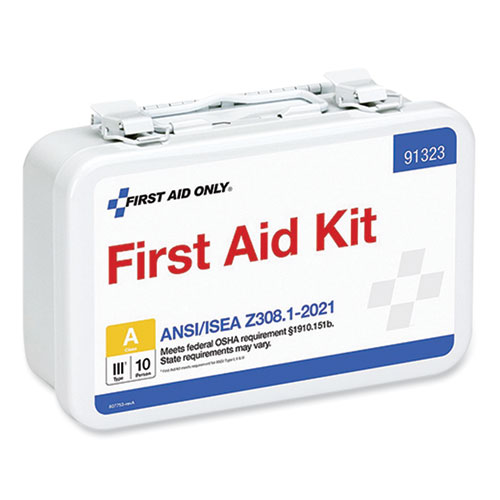 Image of First Aid Only™ Ansi 2021 First Aid Kit For 10 People, 76 Pieces, Metal Case