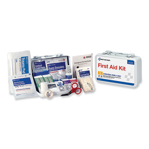Image of First Aid Only™ Ansi 2021 First Aid Kit For 10 People, 76 Pieces, Metal Case