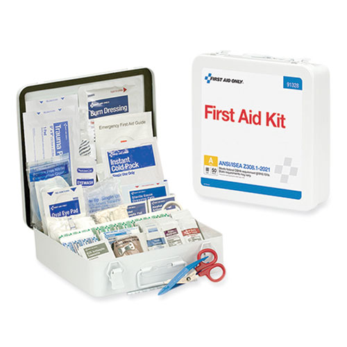 Image of First Aid Only™ Ansi 2021 Type Iii First Aid Kit For 50 People, 184 Pieces, Metal Case