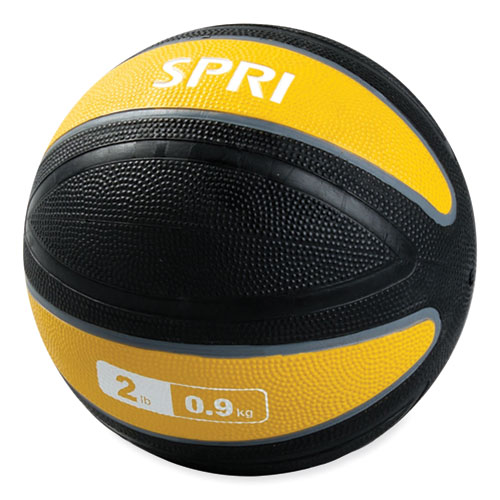 Spri Xerball Medicine Ball, 2 Lbs, Yellow/Black