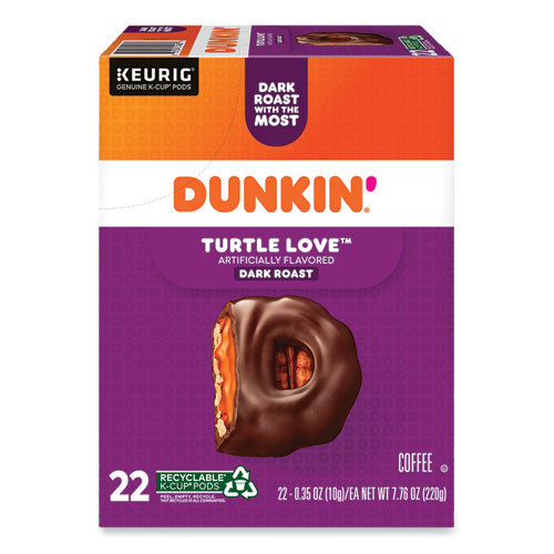 Dunkin Donuts® K-Cup Pods, Turtle Love Coffee, 22/Box