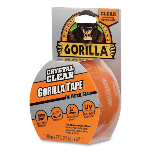 Gorilla® Crystal Clear Tape, 3" Core, 1.88" x 18 yds