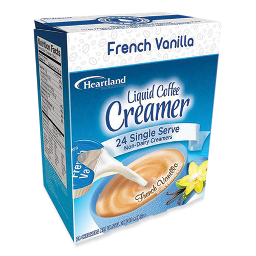Dairy-Free Liquid Coffee Creamer, French Vanilla, 0.37 oz Cups, 24/Box, 6 Boxes/Carton