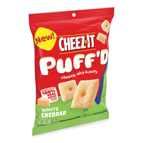 Puff'd Crackers, White Cheddar, 3 oz Bag, 6/Carton