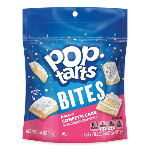 Pop Tarts Bites, Confetti Cake, 3.5 oz Bag, 6/Carton