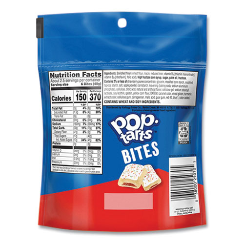 Pop Tarts Bites, Frosted Strawberry, 3.5 oz Bag, 6/Carton