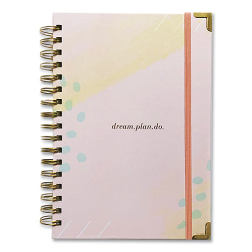 dream.plan.do. Weekly/Monthly Planner, Multicolor Broadstrokes Artwork, 9.25 x 6.5, Pink/Multicolor Cover, 12-Month: Undated