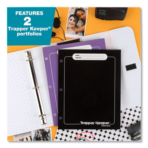 Image of Mead® Trapper Keeper 3-Ring Pocket Binder, 1" Capacity, 11.25 X 12.19, Neon Heart