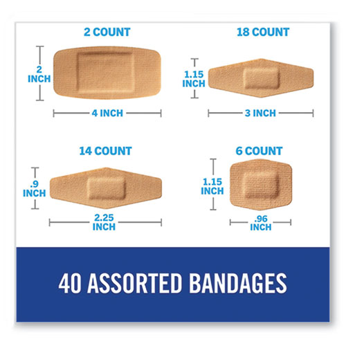 Image of 3M Nexcare™ Duo Bandages, Plastic, Assorted Sizes, 40/Pack