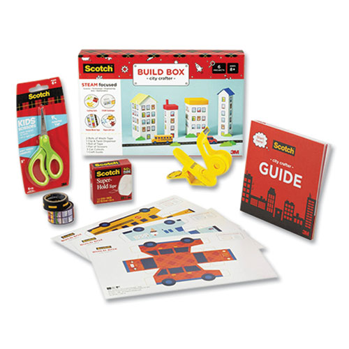 Scotch™ STEAM Pack City Builder Kit, 6 Projects, Tape/Scissors/Cut-Outs/Prompt Book