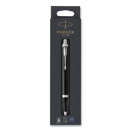 Parker® Im Retractable Medium Tip Ballpoint Pen, 0.7 Mm, Blue Ink, Black/Chrome Barrel