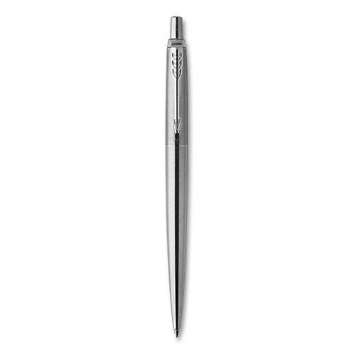 Image of Parker® Jotter Retractable Gel Pen, Medium 0.7 Mm, Black Ink, Stainless Steel Barrel