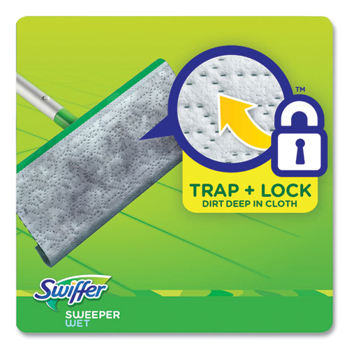 Image of Swiffer® Sweeper Trap + Lock Wet Mop Cloth, 8 X 10, White, Open Window Scent, 38/Pack