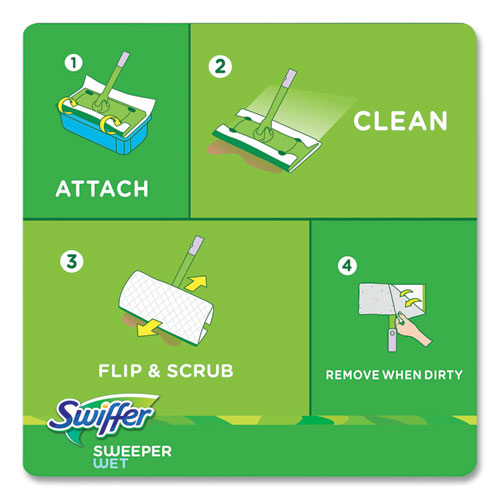 Sweeper TRAP + LOCK Wet Mop Cloth, 8 x 10, White, Lavender Scent, 38/Pack