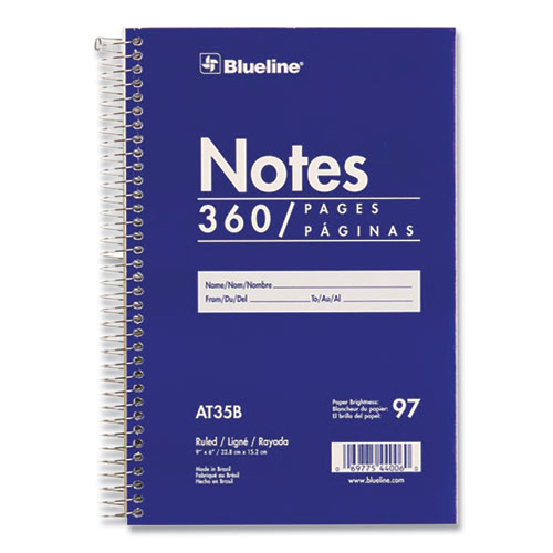 Blueline® Steno Notes Notebook, Gregg Rule, Blue/White Cover, (180) 9 X 6 Sheets