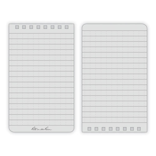 All-Weather Wire-O Notepad, Universal: Narrow Rule and Quadrille Rule, Black Cover, 50 White 4 x 6 Sheets