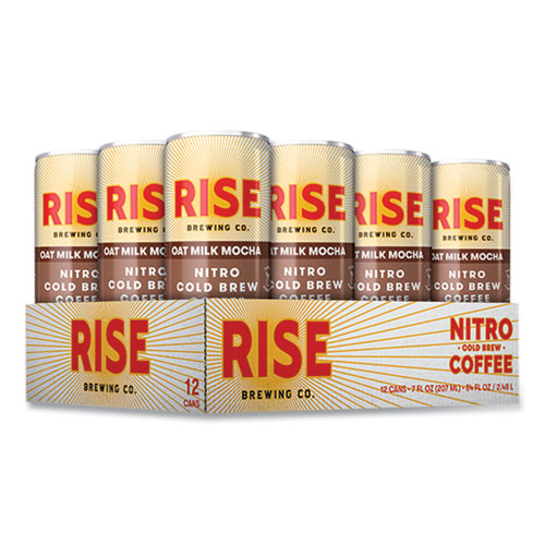 Nitro Cold Brew Latte, Oat Milk Mocha, 7 oz Can, 12/Carton