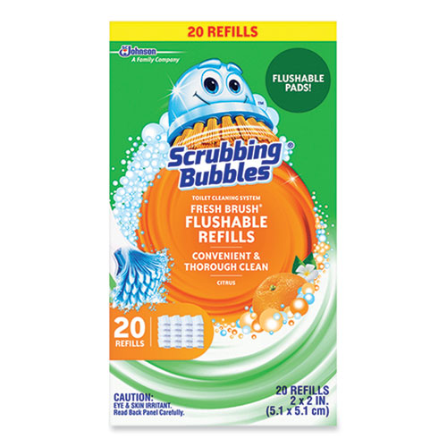 Scrubbing Bubbles® Fresh Brush Toilet Cleaning System Refill, Citrus Scent, 20/Pack