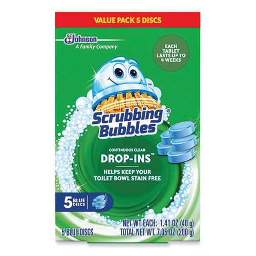 Drop-Ins Toilet Cleaning Tablets, 1.41 oz Tablets, 5/Pack