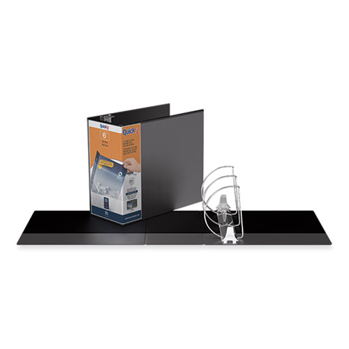 Image of Stride Quickfit D-Ring View Binder, 3 Rings, 6" Capacity, 11 X 8.5, Black