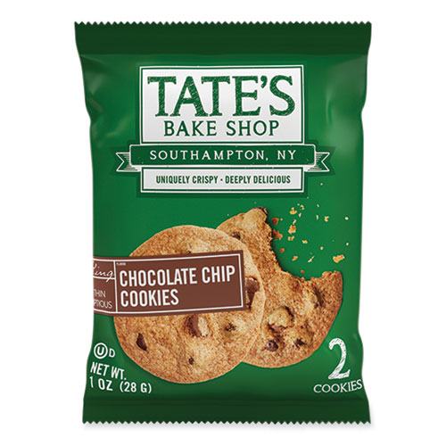 Image of Tate'S Bake Shop Chocolate Chip Cookies Snack Packs, 1 Oz Pack, 2 Cookies/Pack, 8 Packs/Box, 2 Boxes/Carton
