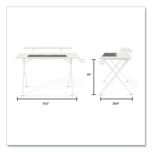 Image of Union & Scale™ Vizon 47" Gaming Desk, 47.2" X 26.6" X 35", White Colorway