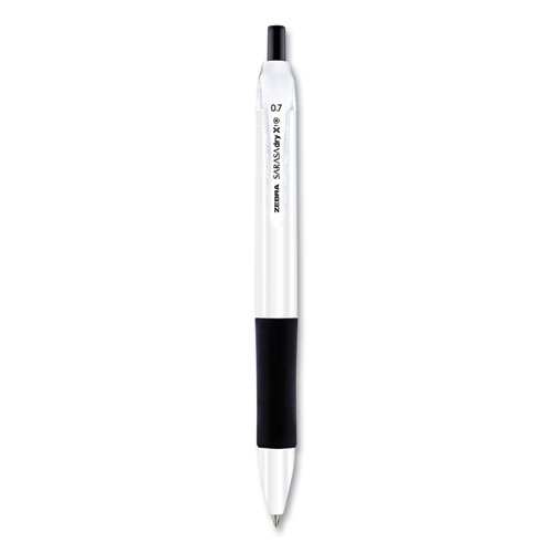Sarasa Dry X1+ Retractable Gel Pen, Medium 0.7 mm, Black Ink, White/Black Barrel, 12/Pack