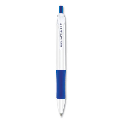 Sarasa Dry X1+ Retractable Gel Pen, Medium 0.7 mm, Blue Ink, White/Blue Barrel, 12/Pack