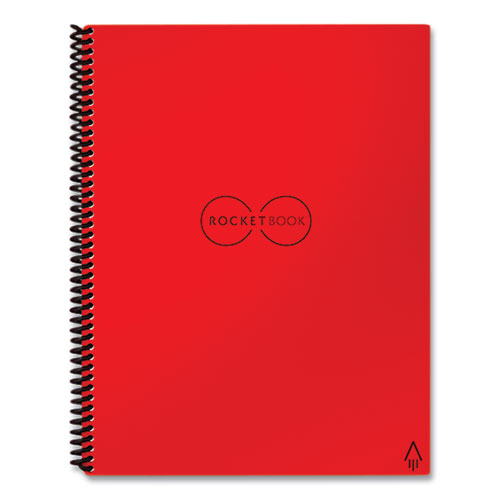 Rocketbook Core Smart Notebook, Dotted Rule, Red Cover, (16) 11 X 8.5 Sheets