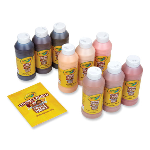Image of Crayola® Colors Of The World Washable Paint, 9 Assorted Colors, 8 Oz Bottles, 9/Pack