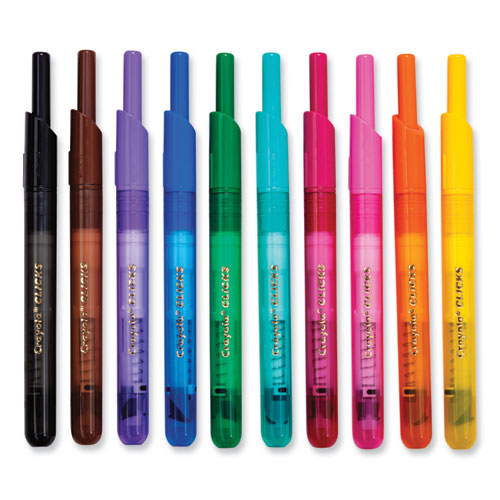 Crayola Super Clicks Retractable Markers, Assorted Bullet Tip